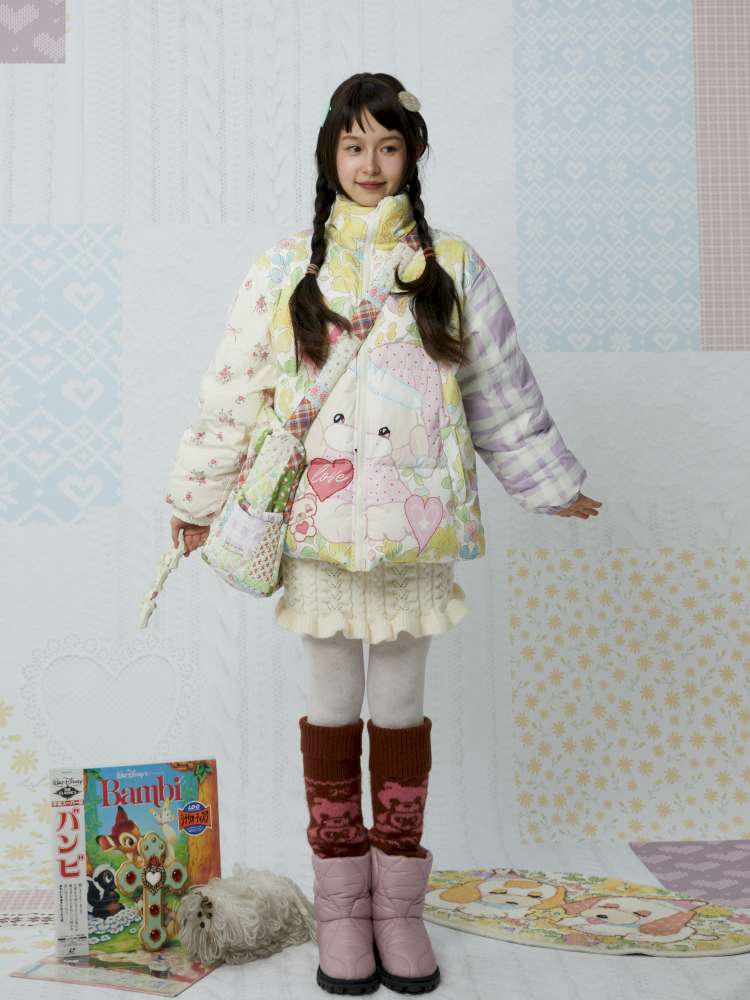 Cute Bear Print Padded Jacket【s0000015034】