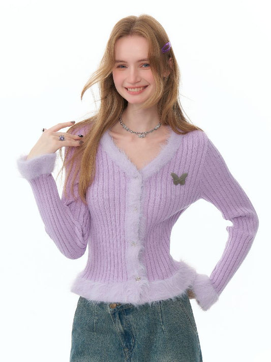 V-Neck Knitted Sweater Cardigan【s0000011493】