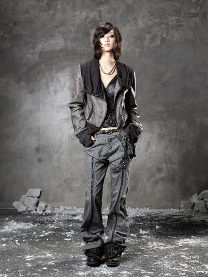 Pile Collar Leather Jacket【s0000015957】