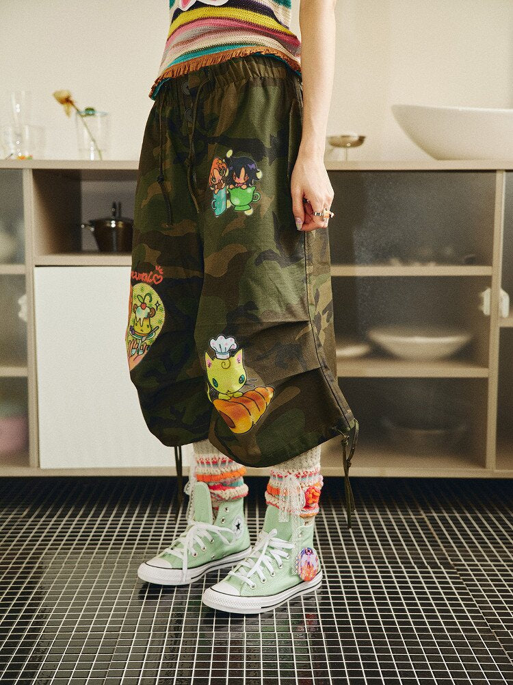 Bread Cat Camouflage Cargo Shorts【s0000018693】