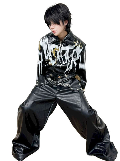 Wide-Cut Graffiti Jacket【s0000014534】