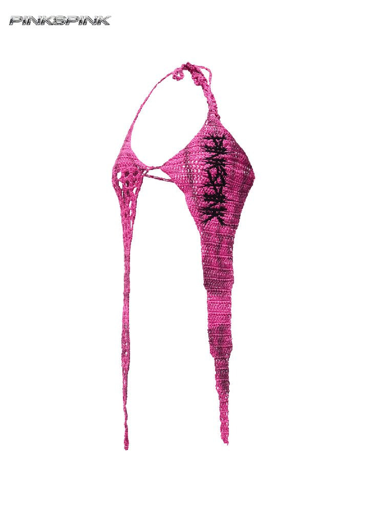 Star Embroidery Halter Top【s0000017725】