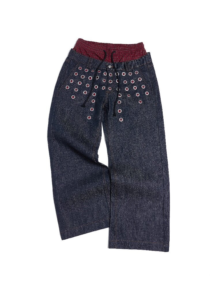 Laser Lamp Ball Double Waist Jeans【s0000016976】