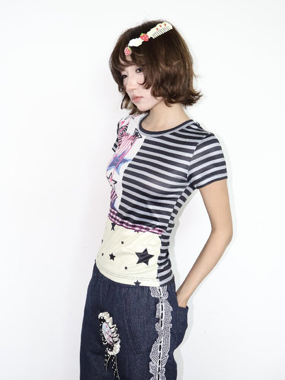 Light Sub Punk Short Sleeve Top【s0000018683】