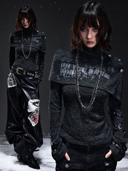 Punk Shawl Strap Base Layer Knit【s0000019301】