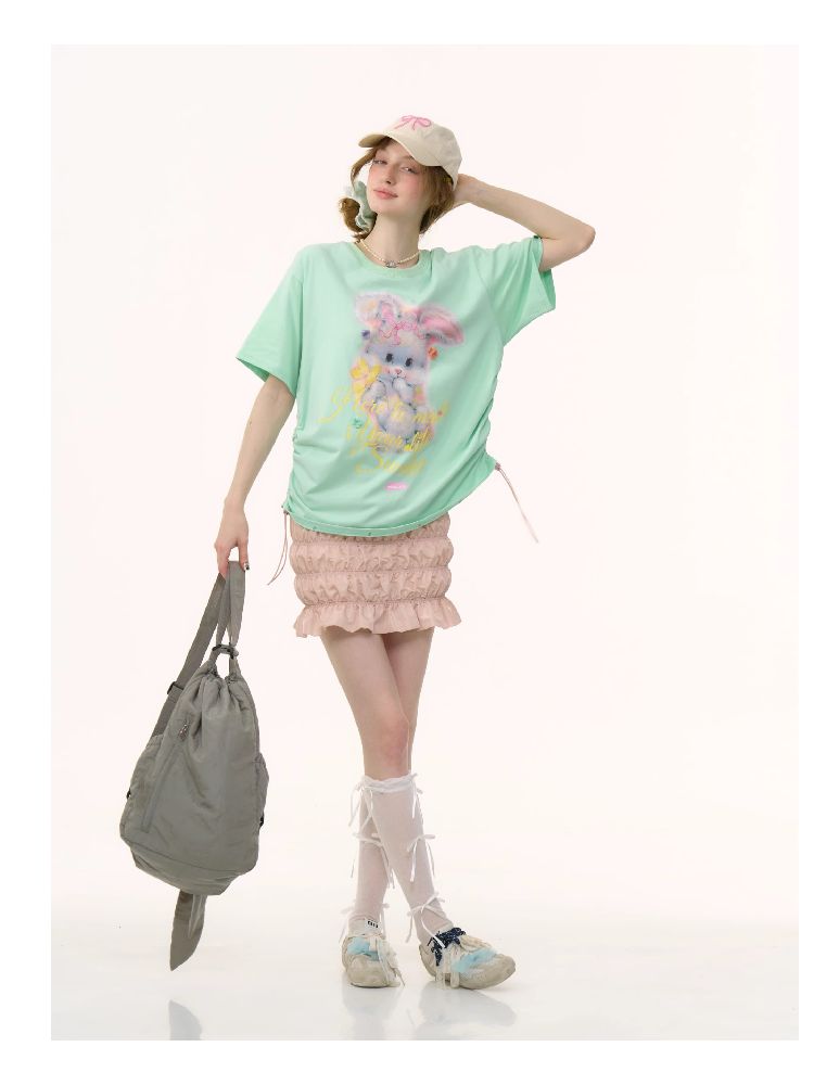 Rabbit Print Loose Tops【s0000012244】