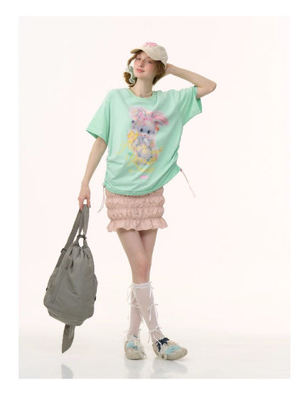 Rabbit Print Loose Tops【s0000012244】