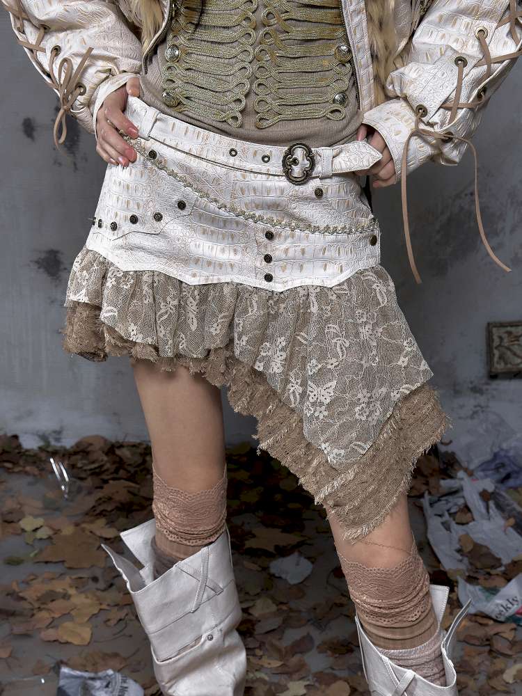 Heavy Work Irregular Piece Culottes【s0000014654】