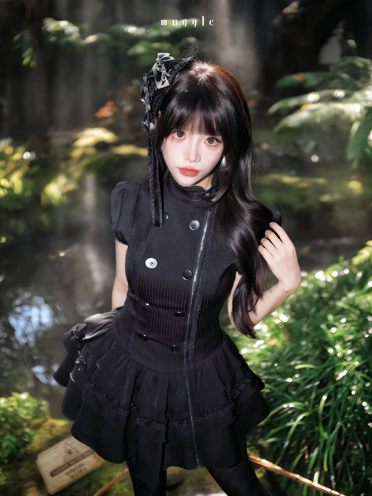 Gothic Lace Double Breasted Dress【s0000016939】