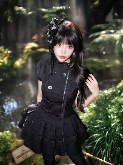 Gothic Lace Double Breasted Dress【s0000016939】
