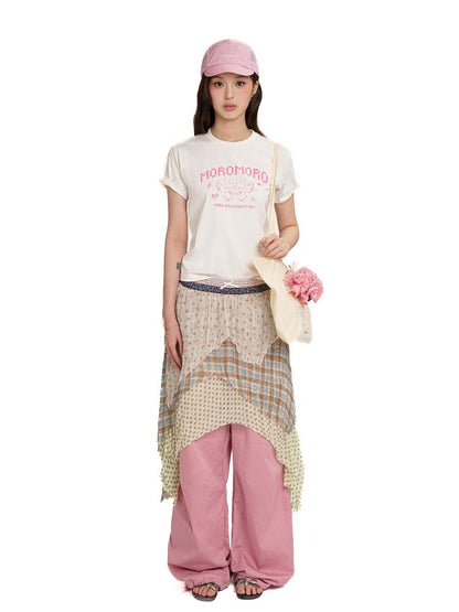 Irregular cut half skirt【s0000012545】