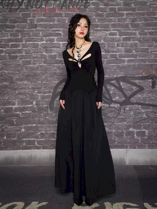 One-Shoulder Long Sleeve Slim Hem Dresses【s0000004771】