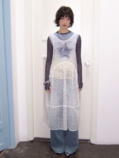 Starfish Printed Lace Hollow Out Dress【s0000012297】