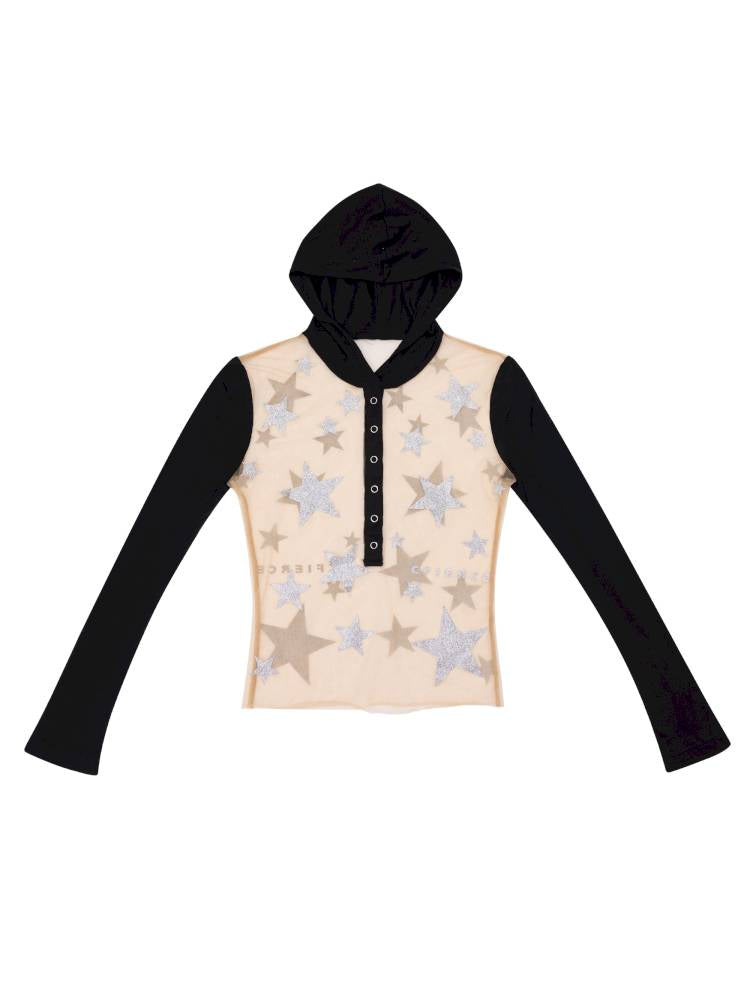 Mesh-Panel Long-Sleeve Top【s0000014416】