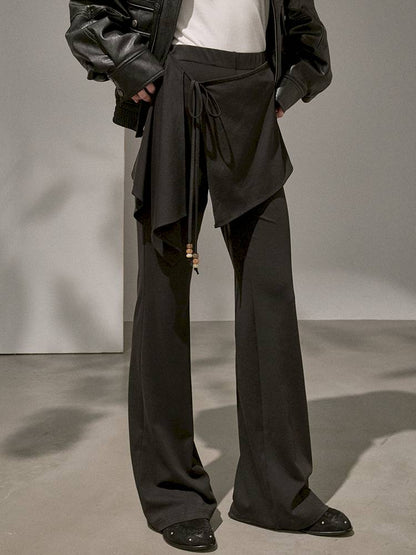 Beaded Drawstring Relaxed Fit Trousers【s0000014408】