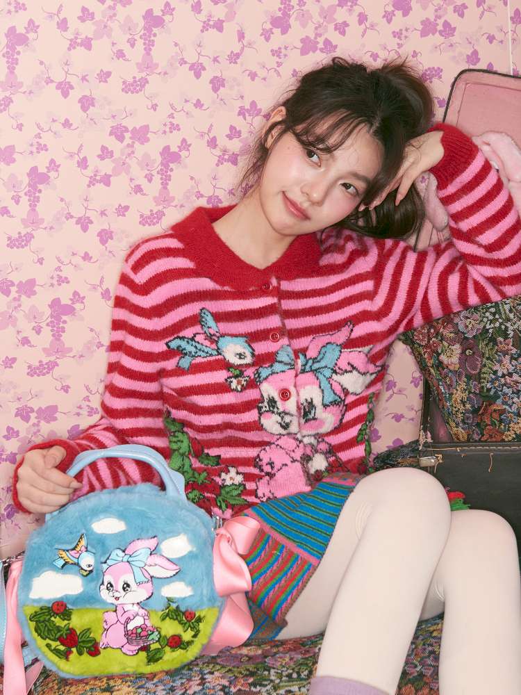 Blue Rabbit Plush Round Cake Bag【s0000015373】