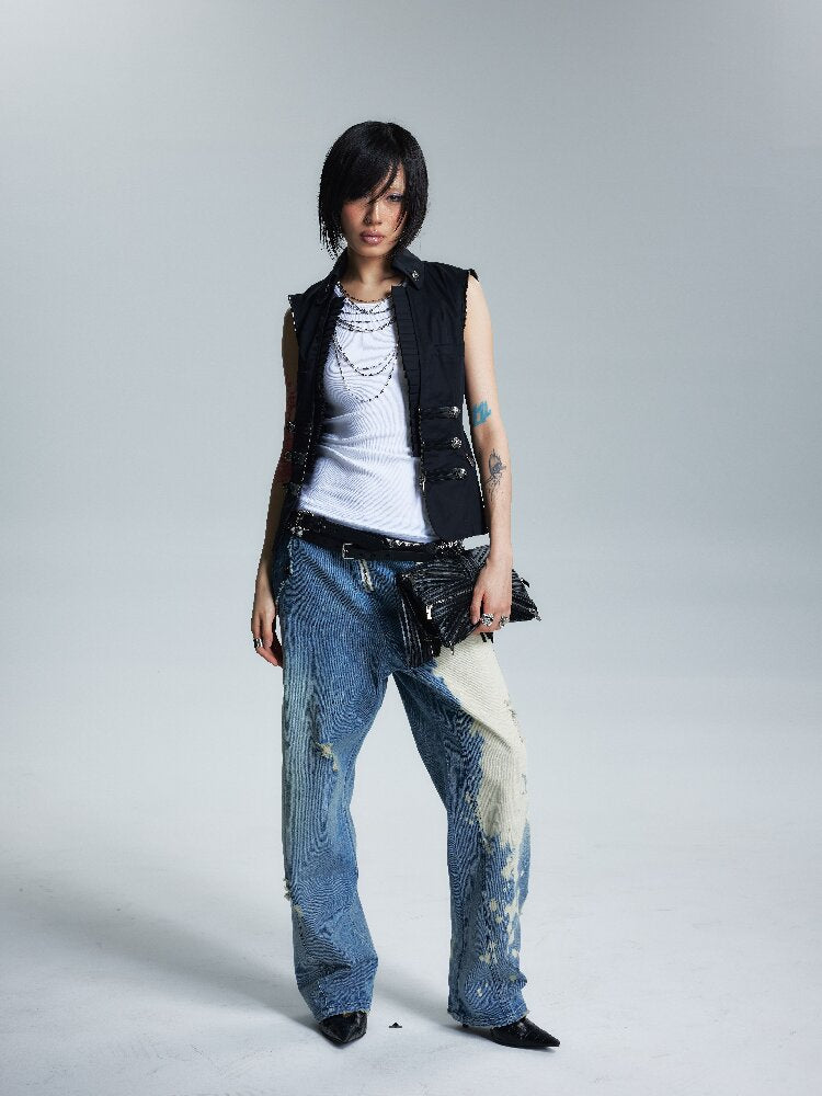 Lace Collar Court Cargo Vest Jacket【s0000017000】