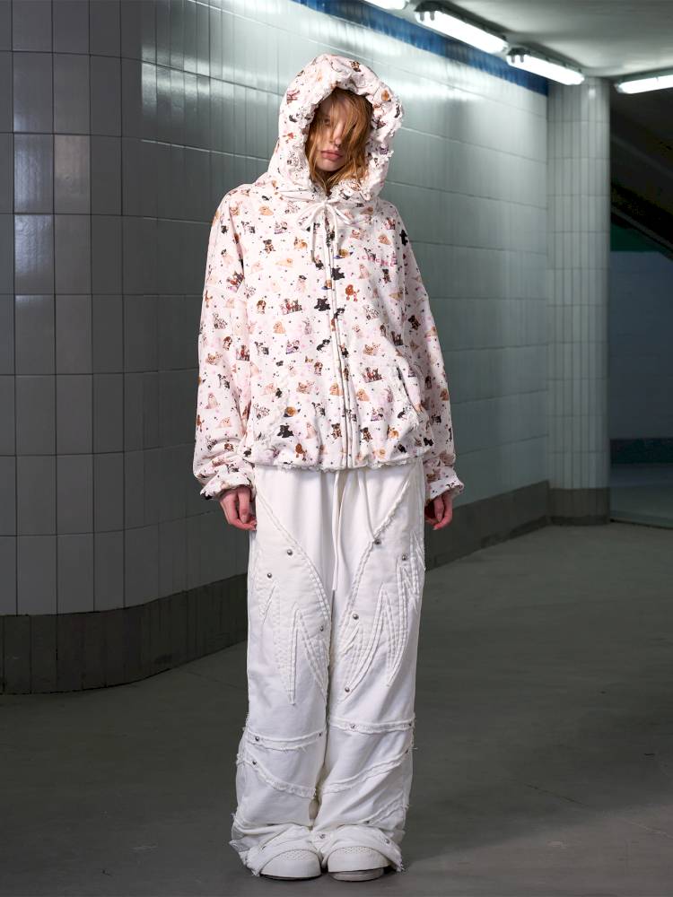 Puppy Print Sweatshirt Jacket【s0000014413】