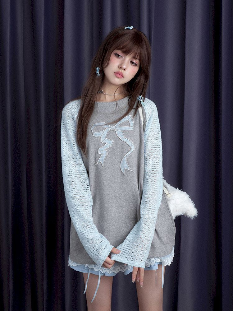 BOW LONG SLEEVE TOP T-SHIRT [S0000010104]