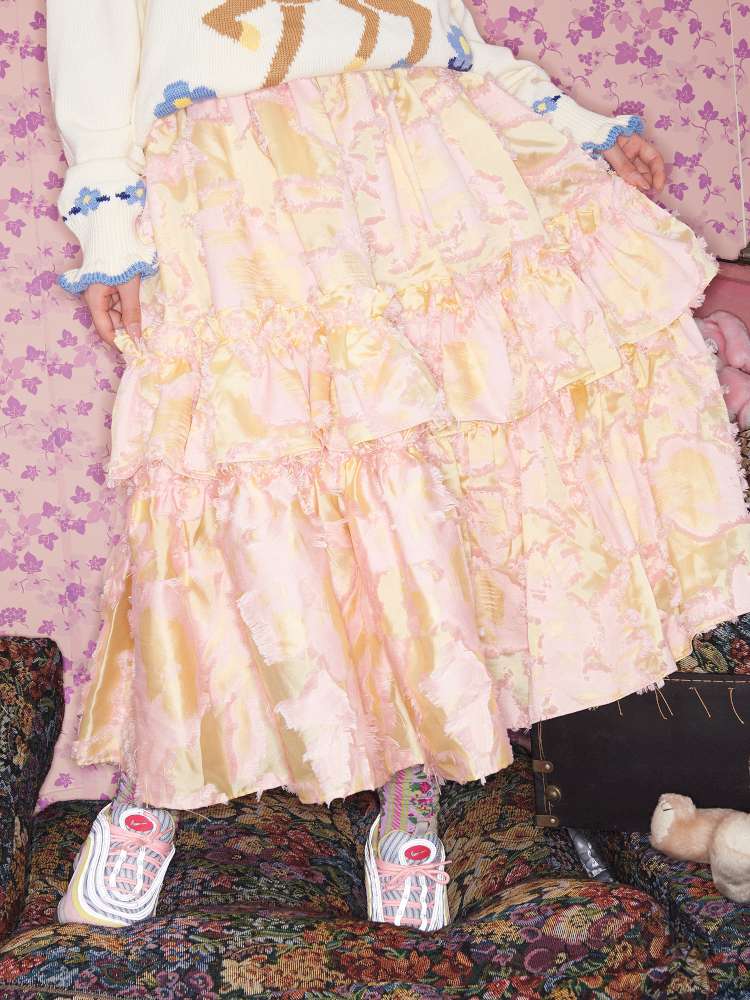 Custom Cut Multi-layer Ruffled Skirt【s0000015027】