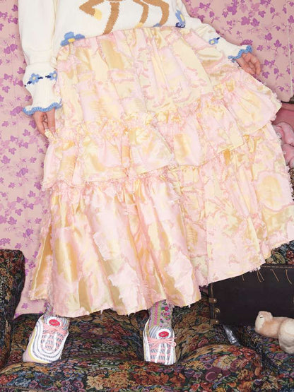 Custom Cut Multi-layer Ruffled Skirt【s0000015027】