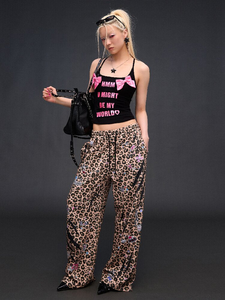 Leopard Sticker Print Sweatpants【s0000017030】