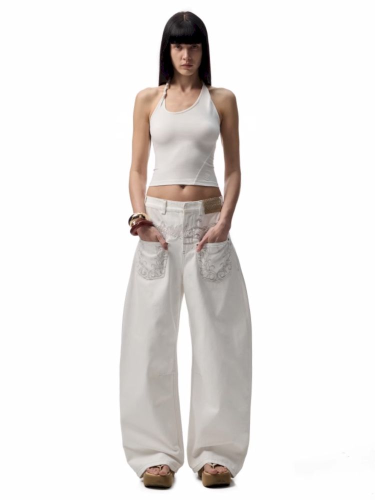 Slant U Neck Button Knot Solid Color Camisole【s0000012394】