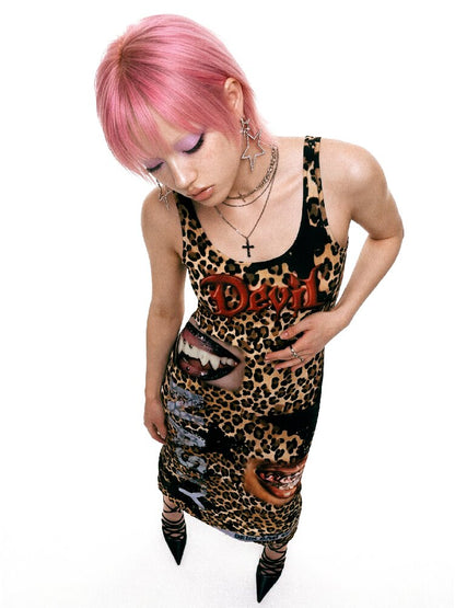 Leopard Print Slimming Tank Dress【s0000017404】