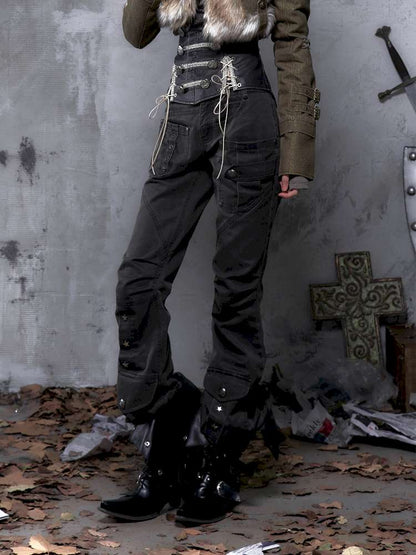 Slightly Flared Suede Casual Pants【s0000014480】