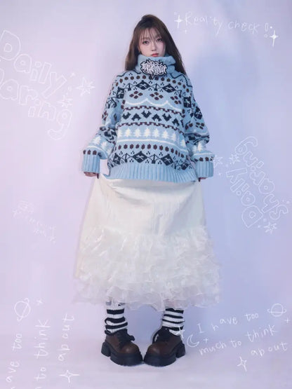 Hand-Knitted Jacquard Sweater【s0000014348】