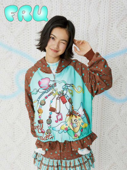 Printed Mint Chocolate Casual Sweatshirt【s0000014851】