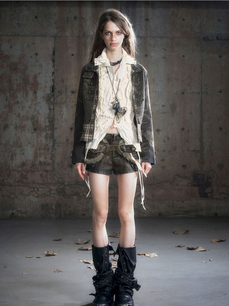 Standing collar zipper positive shoulder jacket【s0000013891】