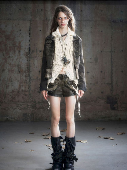 Standing collar zipper positive shoulder jacket【s0000013891】