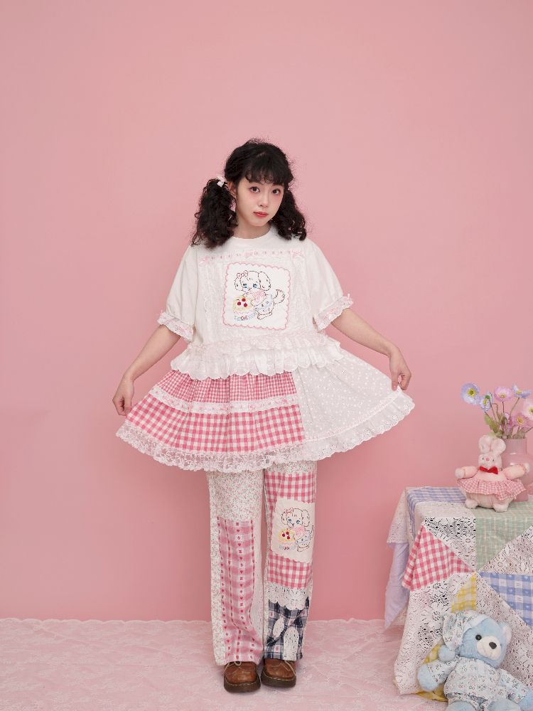 Embroidered Ribbon Lace T-Shirt【s0000012016】