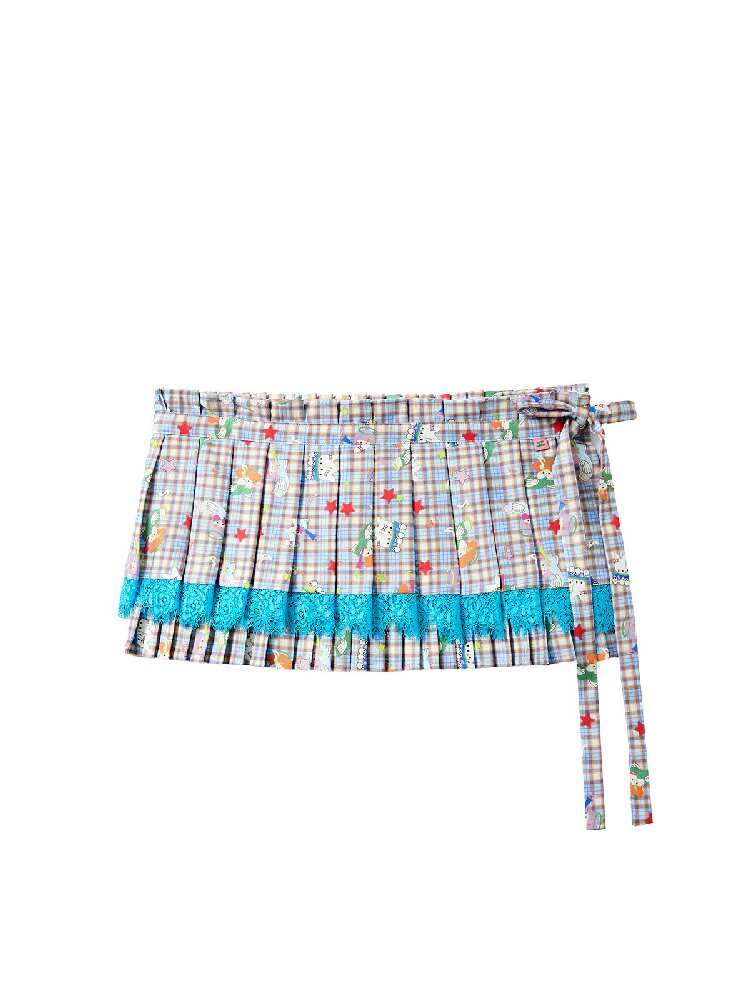 Plaid Low-Rise Lace Apron Pants【s0000018367】