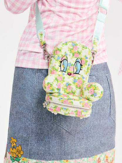 Plaid Floral Embroidered Crossbody Bag【s0000018728】