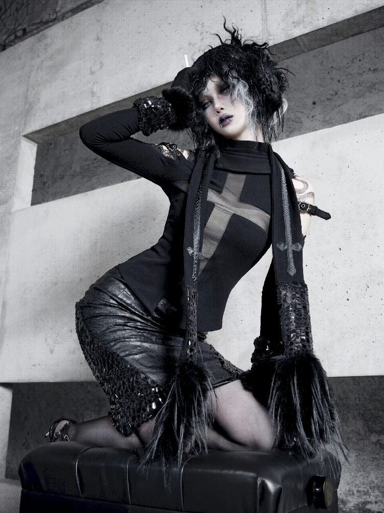 Gothic Cross Long Scarf【s0000011164】