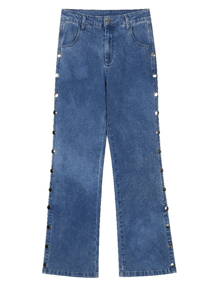 Metal Buckle Denim Bootcut Pants【s0000016652】