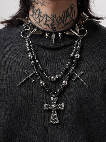 Skull Ruins Y2K Punk Heavy Necklace【s0000018970】