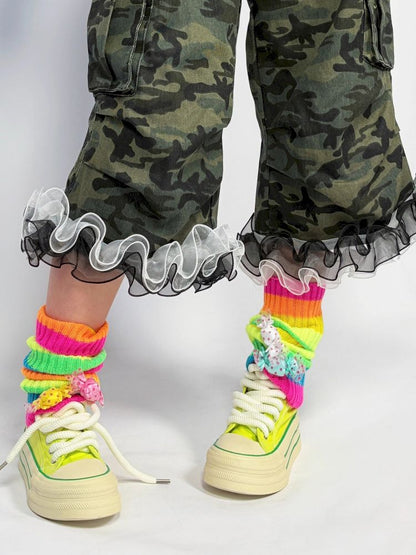 Rainbow striped leggings socks【s0000013298】