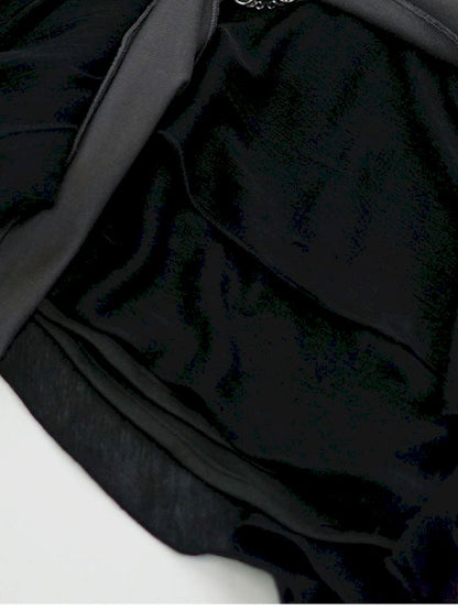 Chiffon ruffle patchwork off-the-shoulder dress【s0000012801】