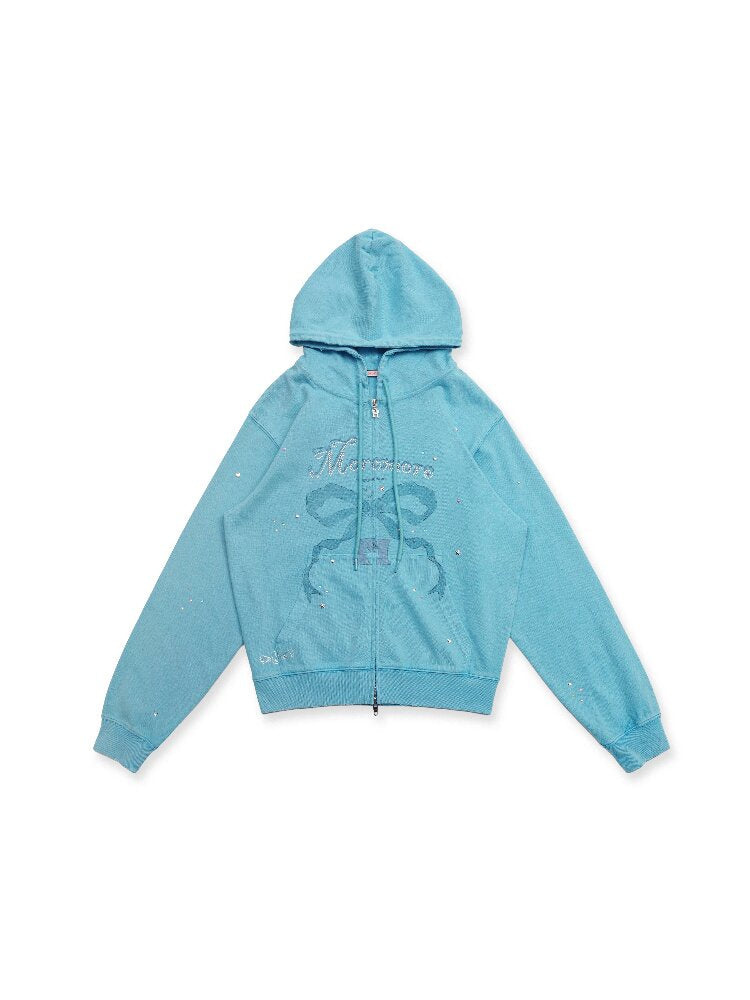 Bow Print Diamond Sweat Cardigan【s0000016420】