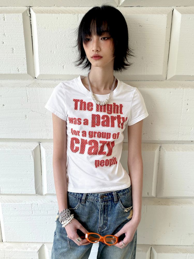 Letter Print Short Sleeve T-Shirt【s0000012423】