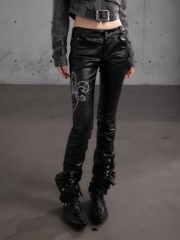 Washed Wax Leather Skinny Pants【s0000019162】