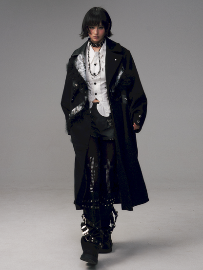 Punk Rock Heavy Print Loose Tweed Coat【s0000014705】