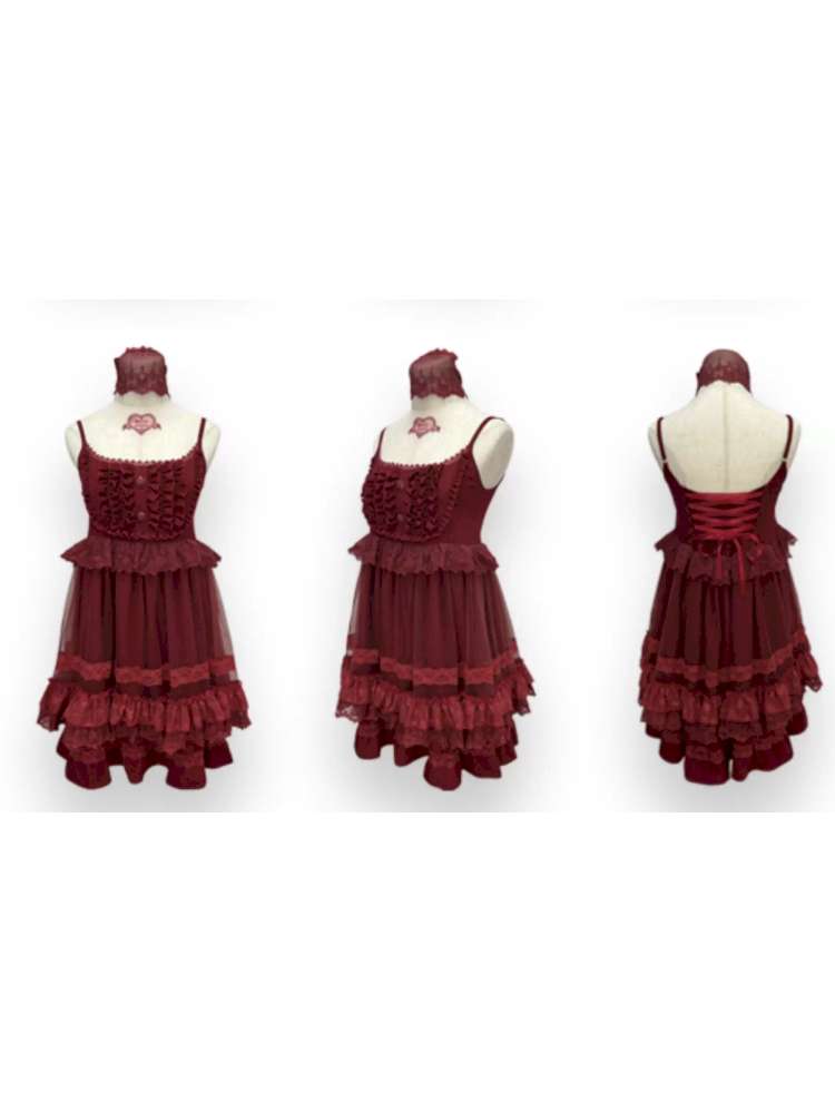 Dark Lolita Lace Mesh Sundress Dress【s0000014684】