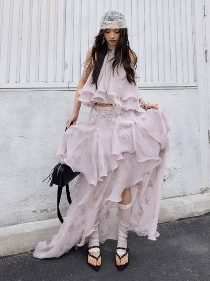 Romantic Ruffle Two-Piece Dress【s0000016868】
