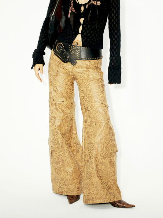 Work Wide Leg Leather Pants【s0000006262】