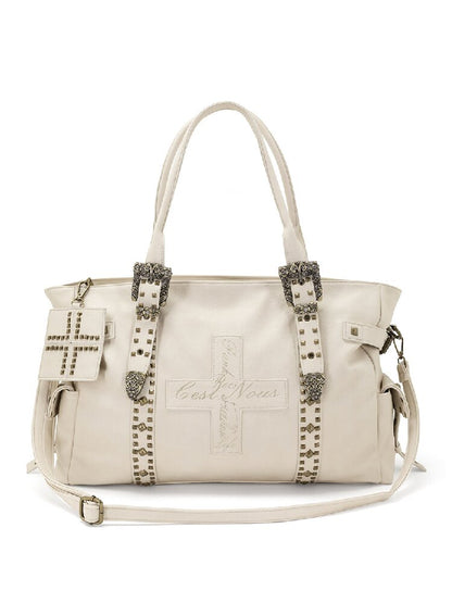 Dark Leather Cross Graffiti Bag【s0000018107】
