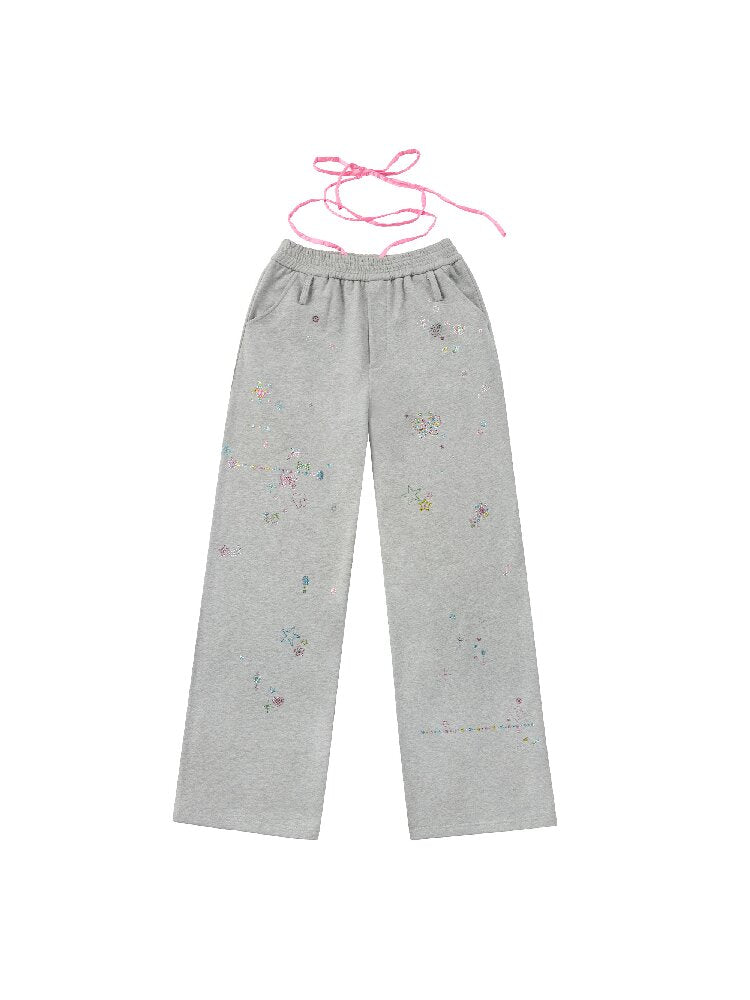 Rhinestone Heavy Duty Sweatpants【s0000018740】